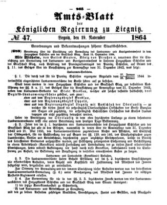 Amts-Blatt der Preußischen Regierung zu Liegnitz Samstag 19. November 1864