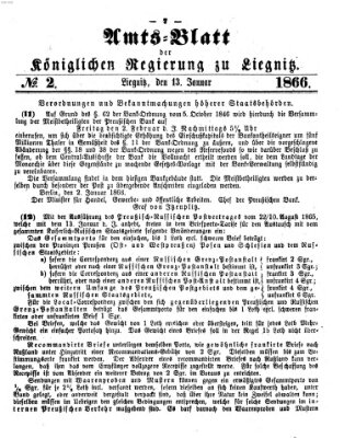 Amts-Blatt der Preußischen Regierung zu Liegnitz Samstag 13. Januar 1866