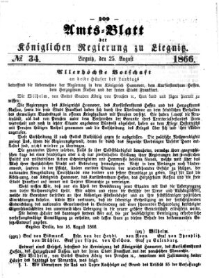 Amts-Blatt der Preußischen Regierung zu Liegnitz Samstag 25. August 1866