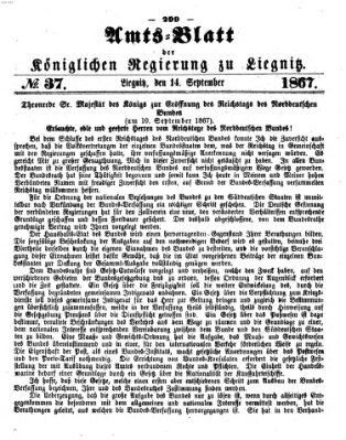 Amts-Blatt der Preußischen Regierung zu Liegnitz Samstag 14. September 1867