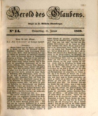 Herold des Glaubens Donnerstag 31. Januar 1839