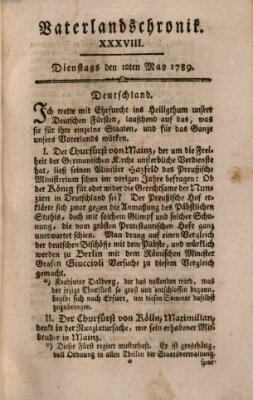 Vaterlandschronik (Deutsche Chronik) Dienstag 12. Mai 1789