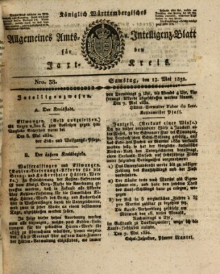 Allgemeines Amts- und Intelligenz-Blatt für den Jaxt-Kreis Samstag 12. Mai 1832