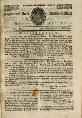 Allgemeines Amts- und Intelligenz-Blatt für den Jaxt-Kreis Samstag 12. Mai 1838