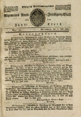 Allgemeines Amts- und Intelligenz-Blatt für den Jaxt-Kreis Mittwoch 11. Juli 1838