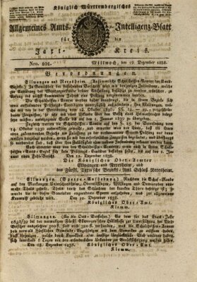 Allgemeines Amts- und Intelligenz-Blatt für den Jaxt-Kreis Mittwoch 19. Dezember 1838