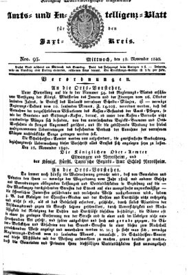 Allgemeines Amts- und Intelligenz-Blatt für den Jaxt-Kreis Mittwoch 18. November 1840