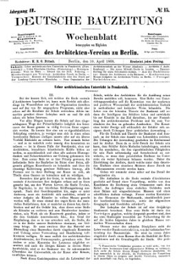 Deutsche Bauzeitung 〈Berlin〉 Freitag 10. April 1868