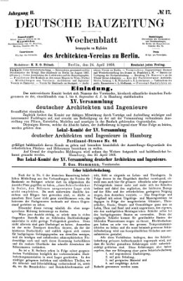 Deutsche Bauzeitung 〈Berlin〉 Freitag 24. April 1868