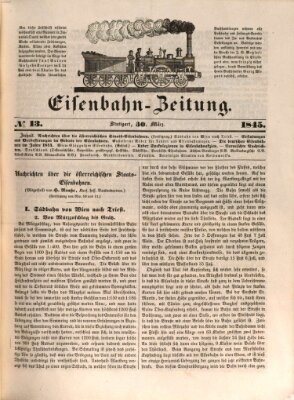 Eisenbahn-Zeitung Sonntag 30. März 1845