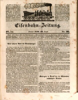 Eisenbahn-Zeitung Sonntag 30. August 1846