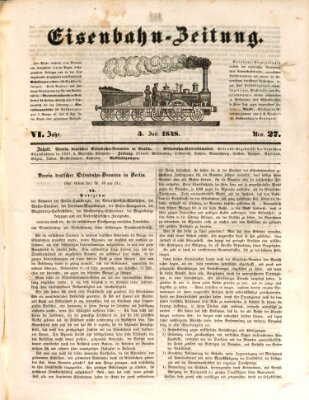Eisenbahn-Zeitung Montag 3. Juli 1848