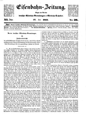 Eisenbahn-Zeitung Sonntag 17. Juli 1853