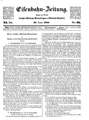Eisenbahn-Zeitung Sonntag 28. August 1853