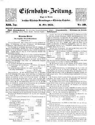 Eisenbahn-Zeitung Montag 6. März 1854