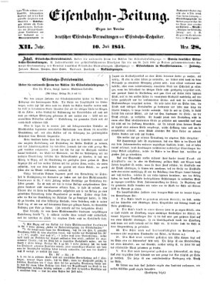 Eisenbahn-Zeitung Montag 10. Juli 1854