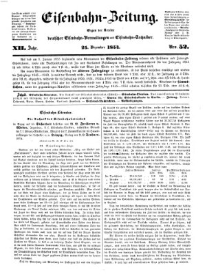 Eisenbahn-Zeitung Montag 25. Dezember 1854