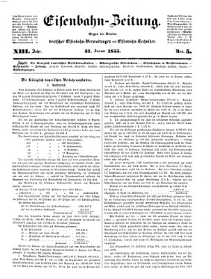 Eisenbahn-Zeitung Mittwoch 31. Januar 1855