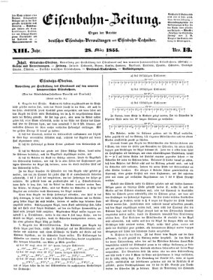 Eisenbahn-Zeitung Mittwoch 28. März 1855