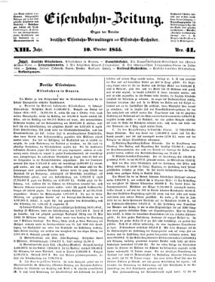 Eisenbahn-Zeitung Mittwoch 10. Oktober 1855