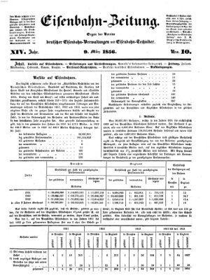 Eisenbahn-Zeitung Sonntag 9. März 1856