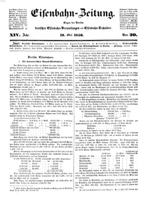 Eisenbahn-Zeitung Sonntag 18. Mai 1856