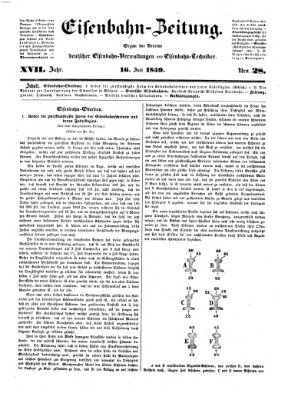 Eisenbahn-Zeitung Samstag 16. Juli 1859