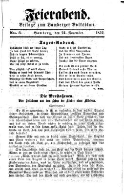 Feierabend (Bamberger Volksblatt für Stadt und Land) Mittwoch 24. November 1852