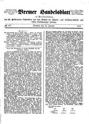 Bremer Handelsblatt Freitag 12. Januar 1855