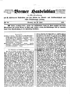 Bremer Handelsblatt Freitag 29. Juni 1855