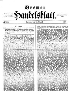 Bremer Handelsblatt Samstag 22. August 1857