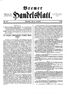 Bremer Handelsblatt Samstag 9. Oktober 1858