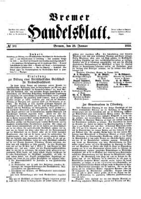 Bremer Handelsblatt Samstag 29. Januar 1859
