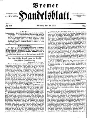 Bremer Handelsblatt Samstag 24. Mai 1862