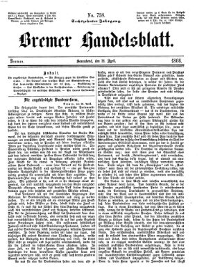 Bremer Handelsblatt Donnerstag 12. April 1866