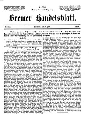 Bremer Handelsblatt Samstag 30. Juni 1866