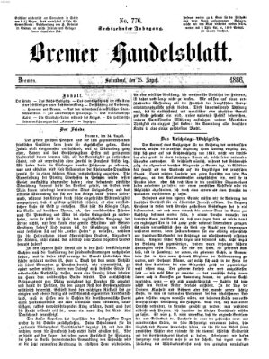 Bremer Handelsblatt Samstag 25. August 1866