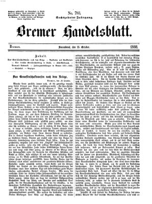 Bremer Handelsblatt Samstag 13. Oktober 1866