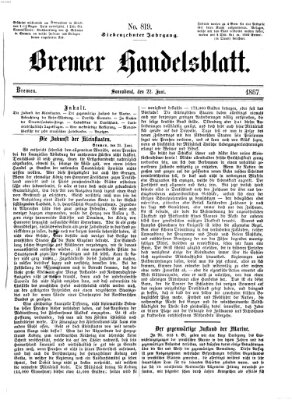 Bremer Handelsblatt Samstag 22. Juni 1867