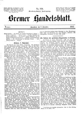 Bremer Handelsblatt Samstag 9. November 1867