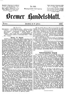 Bremer Handelsblatt Samstag 20. Februar 1869