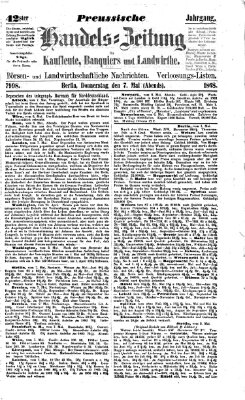 Preußische Handelszeitung Donnerstag 7. Mai 1868
