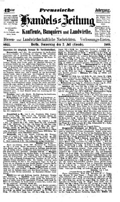 Preußische Handelszeitung Donnerstag 2. Juli 1868