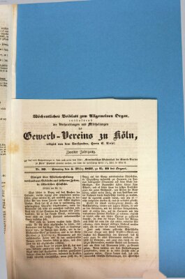 Allgemeines Organ für Handel und Gewerbe und damit verwandte Gegenstände Sonntag 5. März 1837