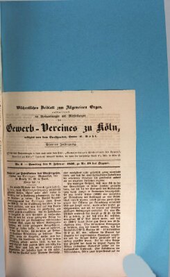 Allgemeines Organ für Handel und Gewerbe und damit verwandte Gegenstände Samstag 9. Februar 1839