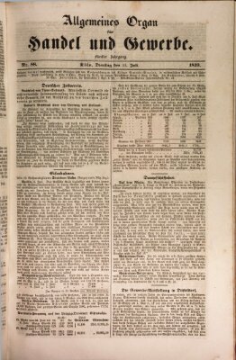 Allgemeines Organ für Handel und Gewerbe und damit verwandte Gegenstände Dienstag 23. Juli 1839