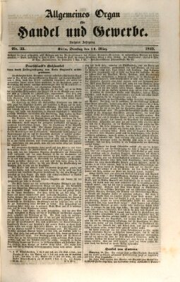 Allgemeines Organ für Handel und Gewerbe und damit verwandte Gegenstände Dienstag 17. März 1840