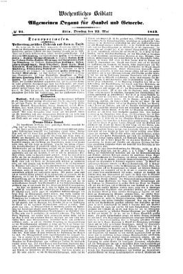 Allgemeines Organ für Handel und Gewerbe und damit verwandte Gegenstände Dienstag 23. Mai 1843