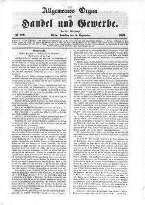 Allgemeines Organ für Handel und Gewerbe und damit verwandte Gegenstände Samstag 9. September 1843