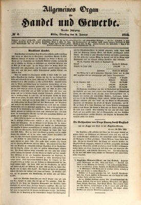 Allgemeines Organ für Handel und Gewerbe und damit verwandte Gegenstände Dienstag 9. Januar 1844